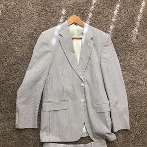 Men’s Seersucker Suit Blue 40R/34W